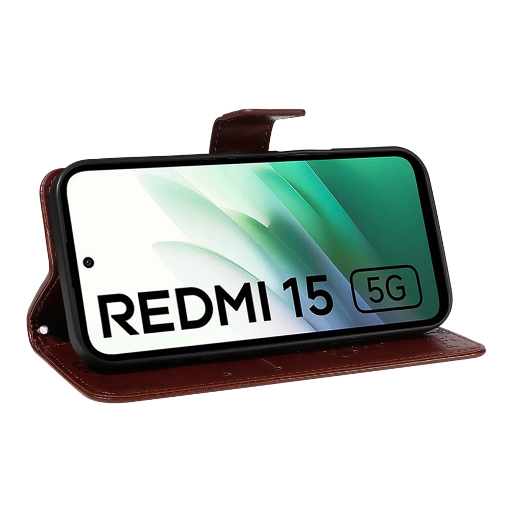 Trees knižkové púzdro na Xiaomi Redmi 15 4G (171mm) - hnedé