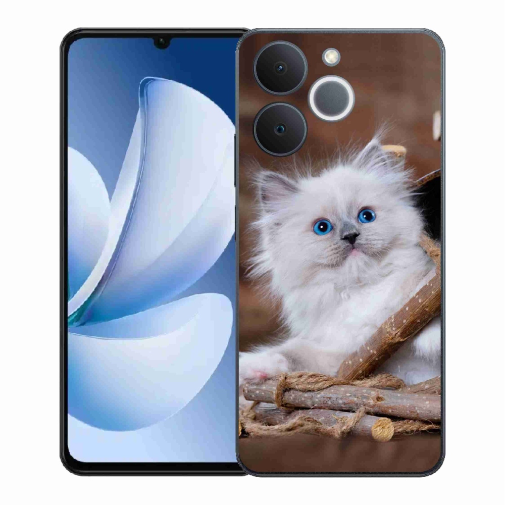 Gélový kryt mmCase na Realme Note 70T - biele mačiatko