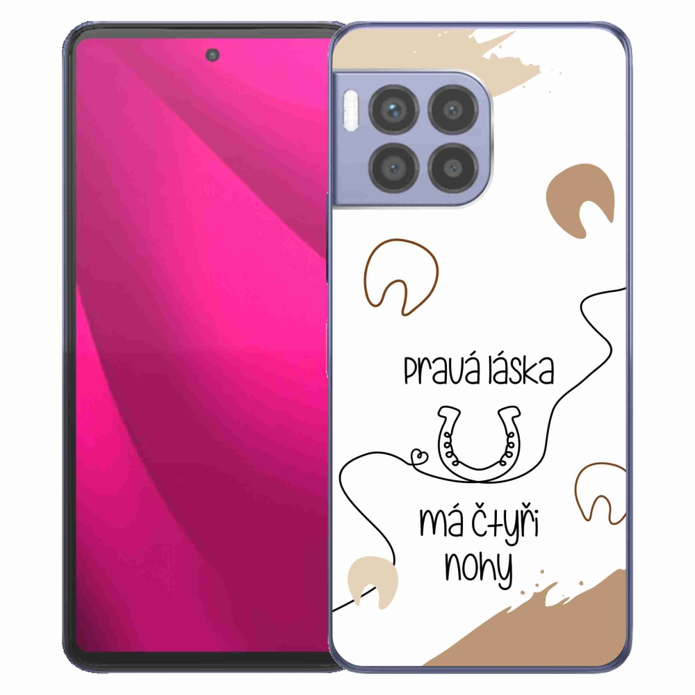 Gélový kryt mmCase na T-Mobile T Phone 2 Pro - konský motív biele pozadie