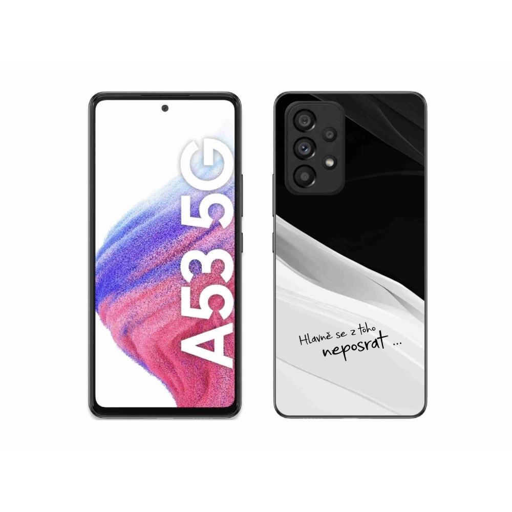 Gélový kryt mmCase na Samsung Galaxy A53 5G - vtipný text 13 bieločierne pozadie