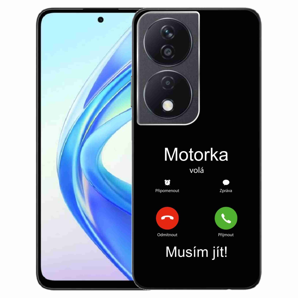 Gélový kryt mmCase na Honor X7b/Honor 90 Smart - motorka volá čierne pozadie