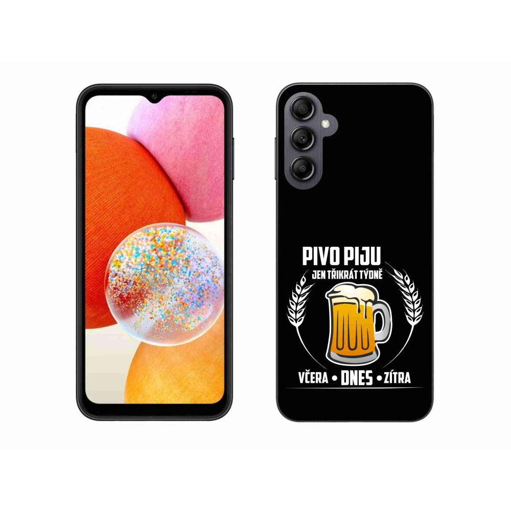 Gélový kryt mmCase na Samsung Galaxy A14 4G/5G - pivný motív čierne pozadie