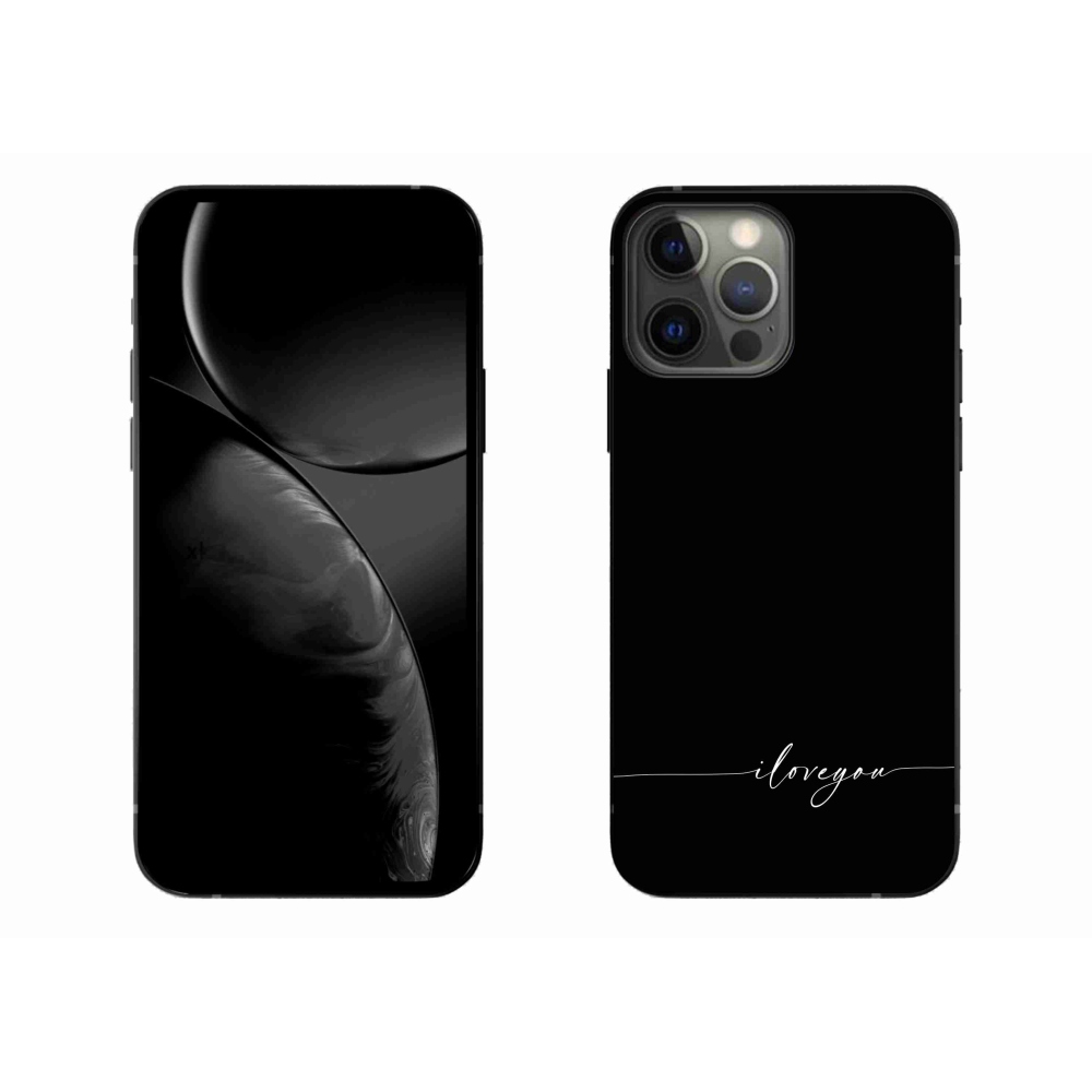 Gélový kryt mmCase na iPhone 13 Pro Max 6.7 - I love you čierne pozadie
