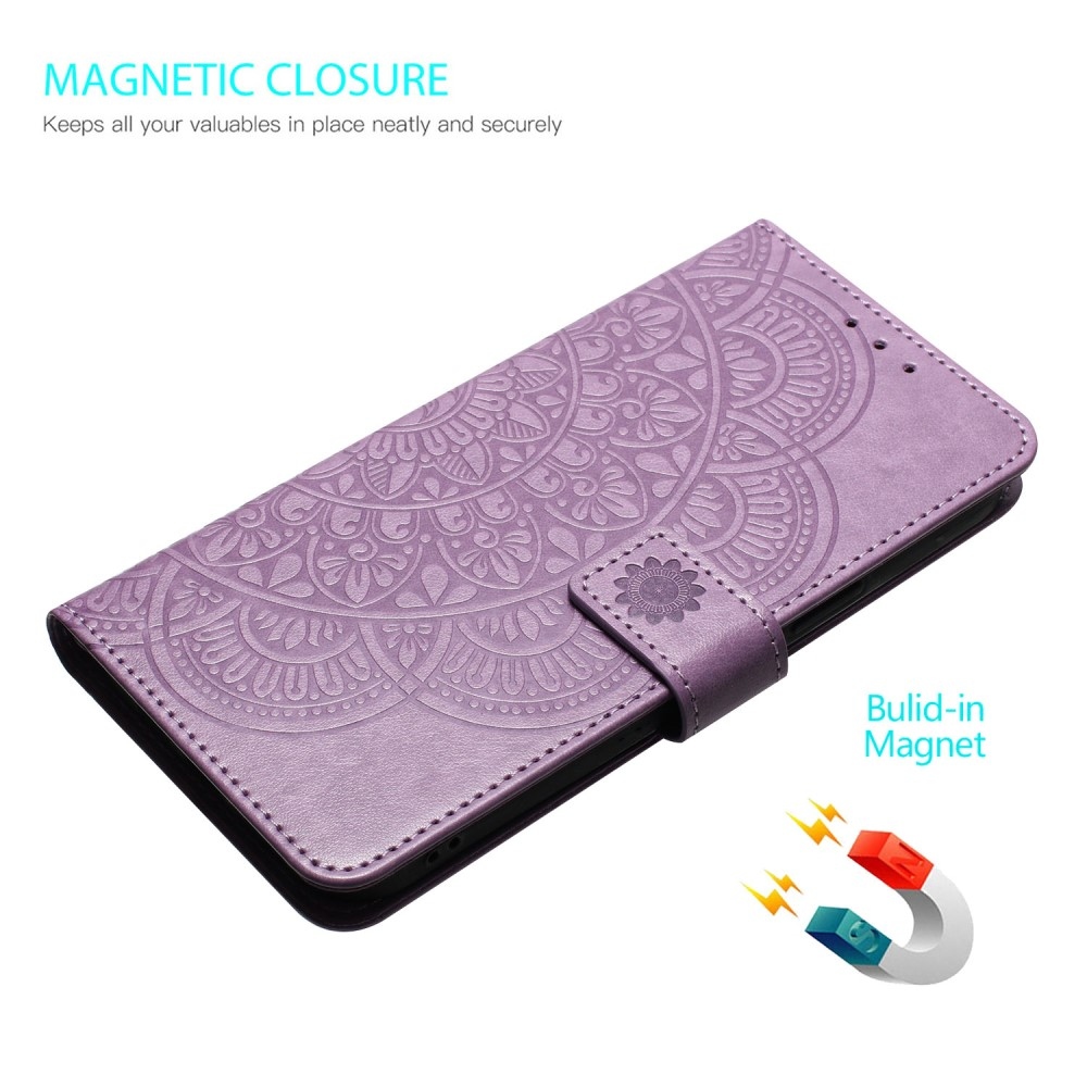 Mandala knižkové púzdro na Xiaomi Redmi 13C 5G - fialové