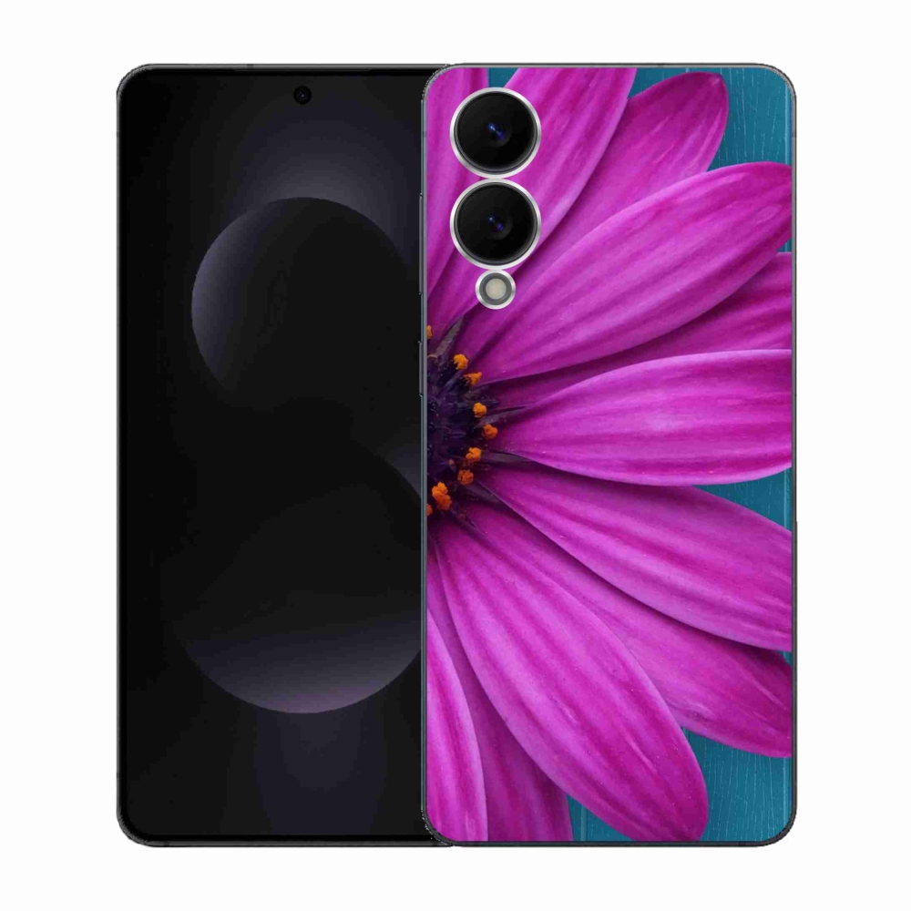 Gélový kryt mmCase na Samsung Galaxy S25 Edge - fialová margaréta