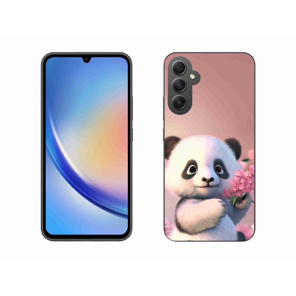 Gélový kryt mmCase na Samsung Galaxy A34 5G - roztomilá panda