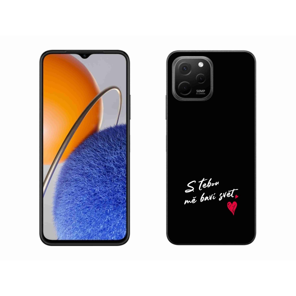 Gélový kryt mmCase na Huawei Nova Y61 - zamilovaný text 1 čierne pozadie
