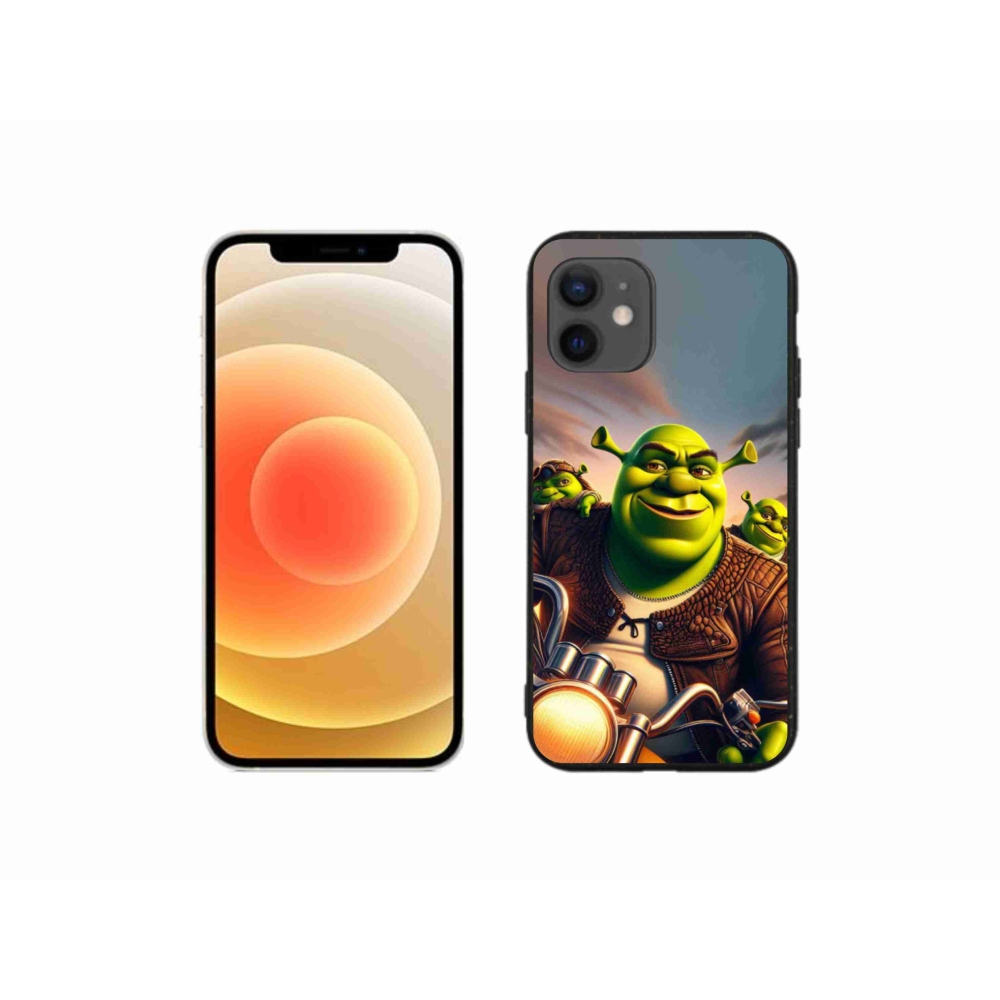 Gélový kryt mmCase na iPhone 12 mini - shrek na motorke