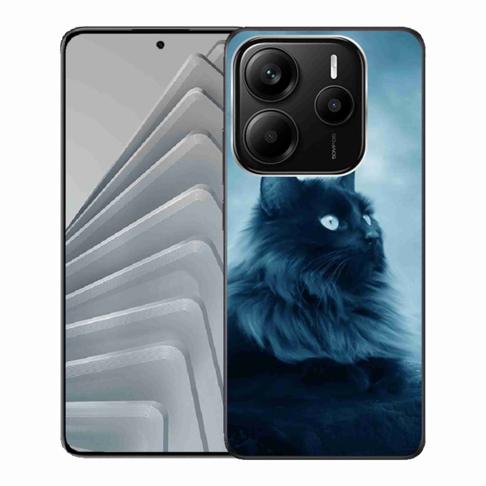 Gélový kryt mmCase na Xiaomi Redmi Note 14 5G - čierna kočka 1