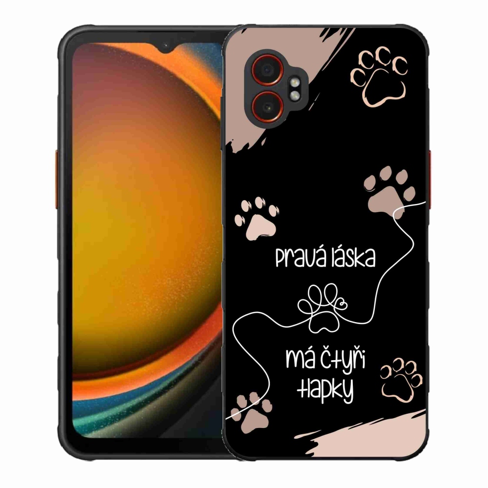 Gélový kryt mmCase na Samsung Galaxy Xcover 7 Pro - psí motív 1 čierne pozadie