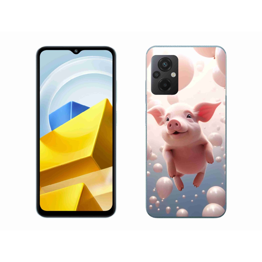 Gélový kryt mmCase na Xiaomi Poco M5 4G - prasiatko s balónikmi