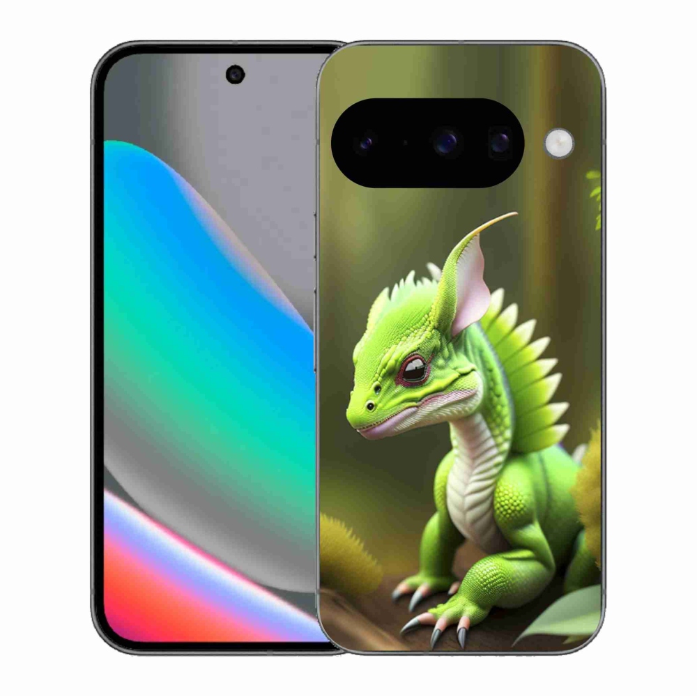 Gélový kryt mmCase na Google Pixel 10 - zelený dráčik