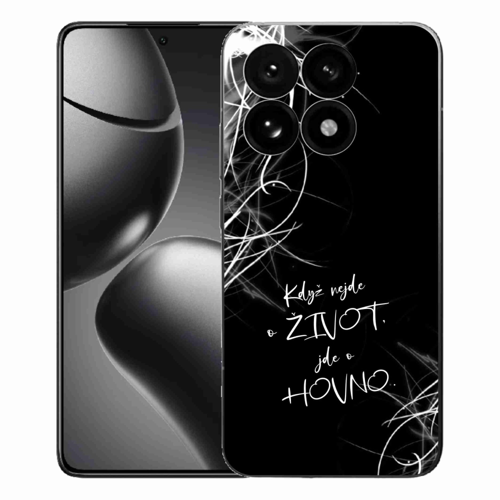 Gélový kryt mmCase na Xiaomi 15T - vtipný text 16 čierne pozadie
