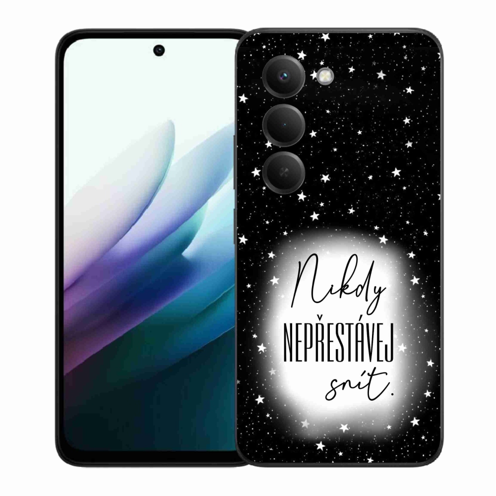 Gélový kryt mmCase na Xiaomi Redmi 15 4G/5G (171mm) - citát 1 bieločierne pozadie
