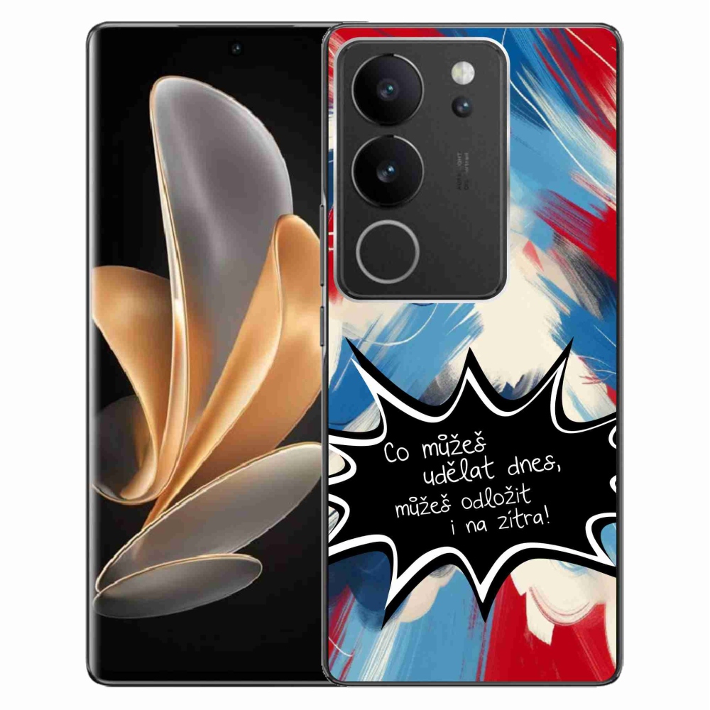 Gélový kryt mmCase na Vivo V29 5G - vtipný text 9 čierne pozadie