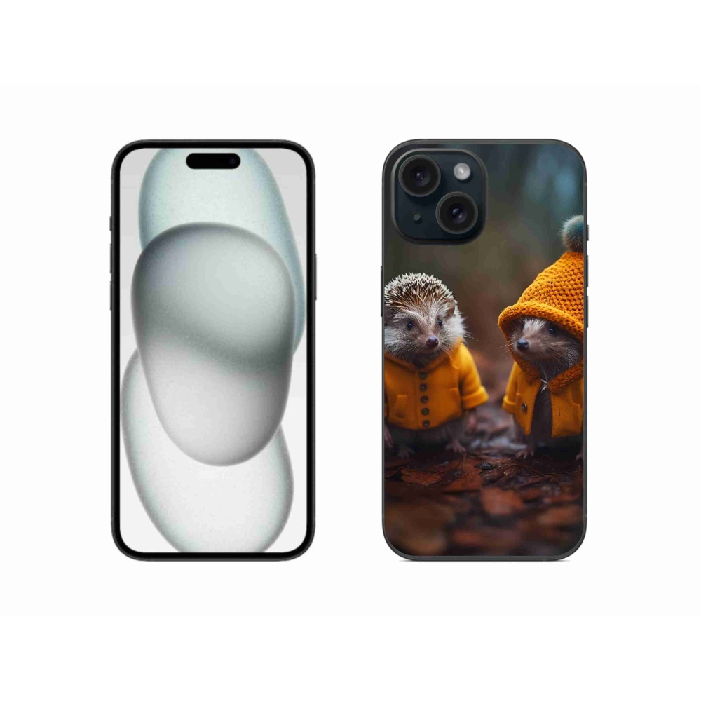 Gélový kryt mmCase na iPhone 15 - ježkovia