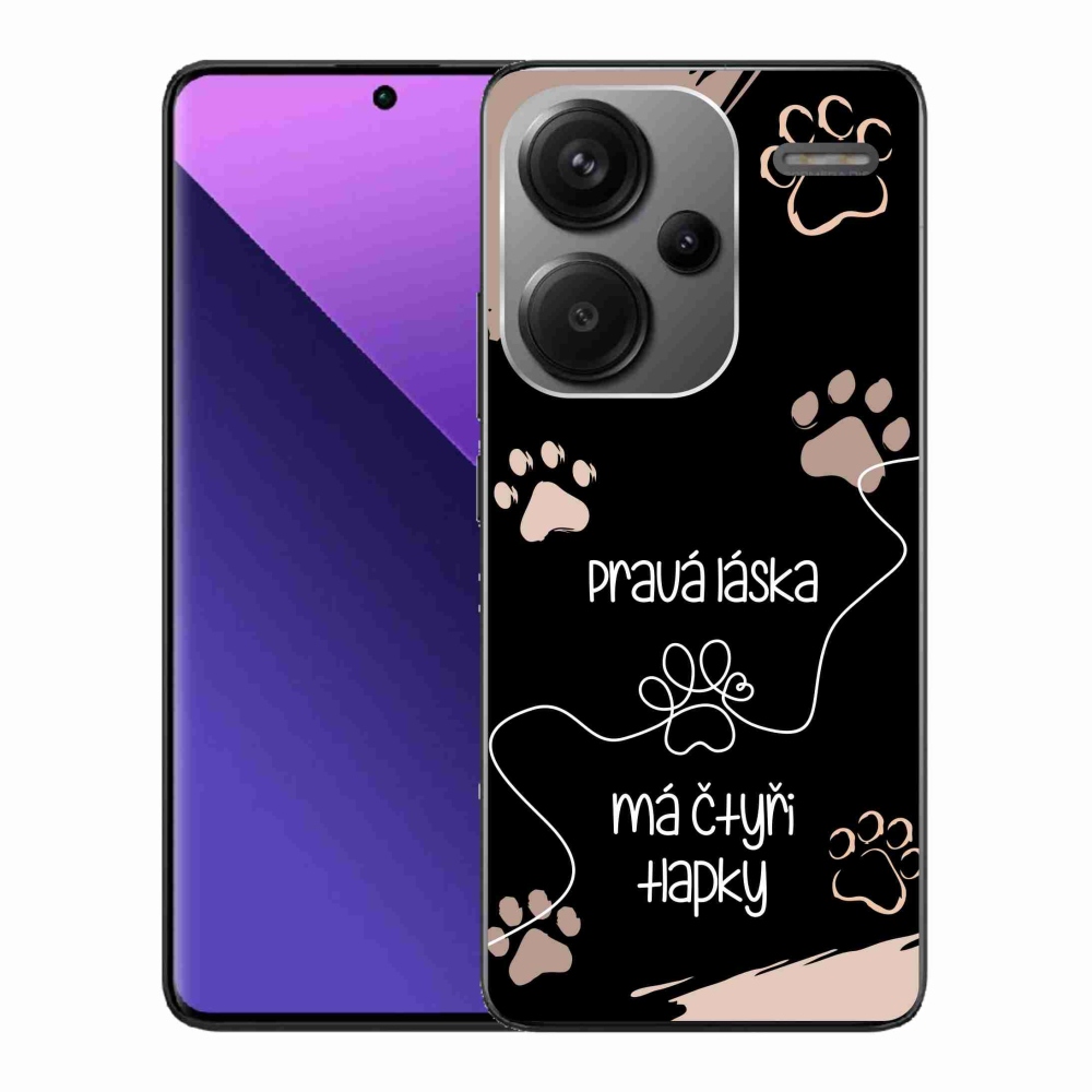 Gélový kryt mmCase na Xiaomi Redmi Note 13 Pro+ 5G - psí motív 1 čierne pozadie
