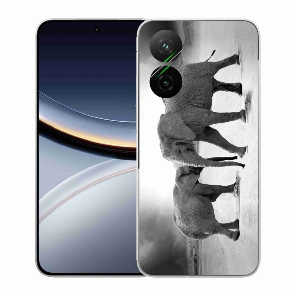 Gélový kryt mmCase na Xiaomi Poco F7 5G - čiernobieli slony