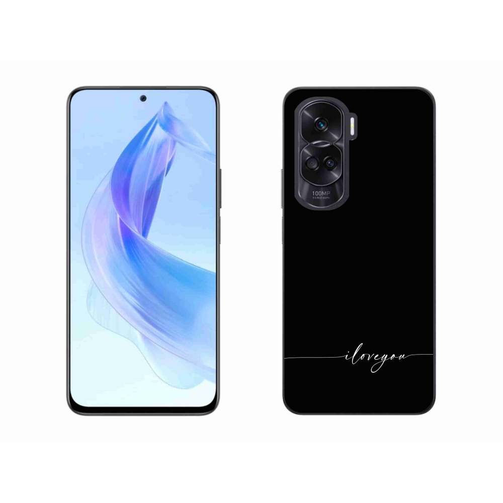 Gélový kryt mmCase na Honor 90 Lite - I love you čierne pozadie