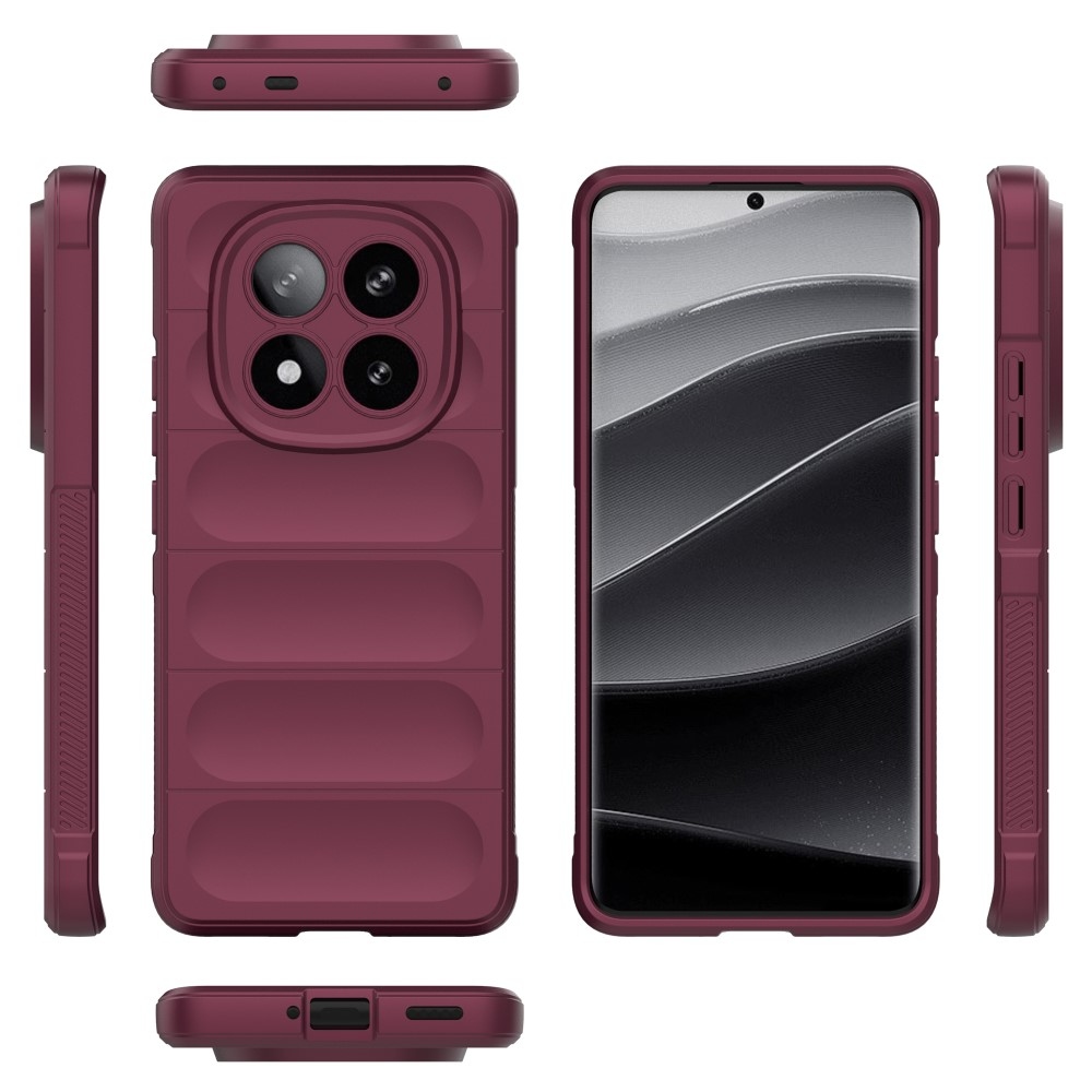Rugg odolný gélový obal na Xiaomi Redmi Note 14 Pro+ 5G - vínový