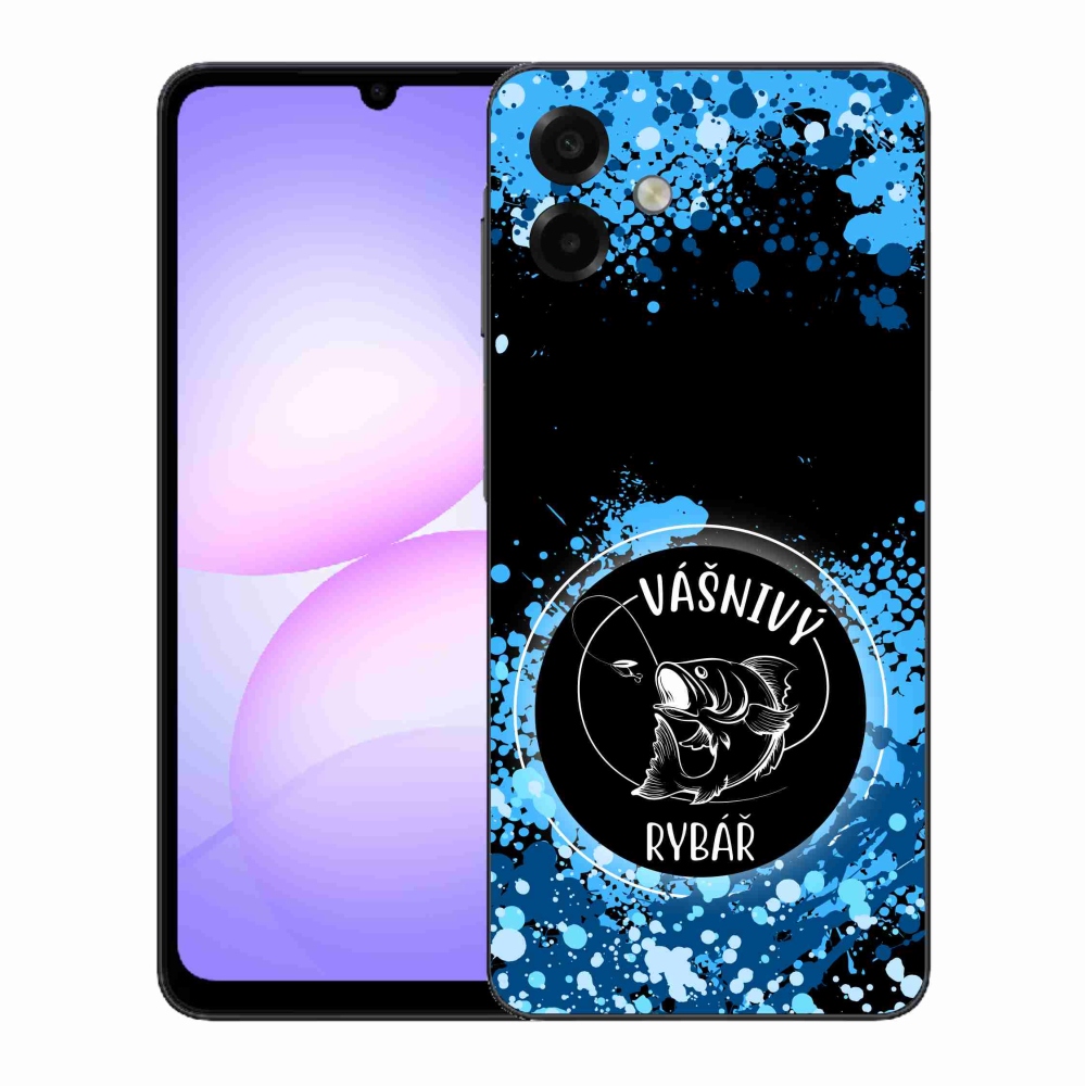 Gélový kryt mmCase na Samsung Galaxy A07 4G - vášnivý rybár čierne pozadie