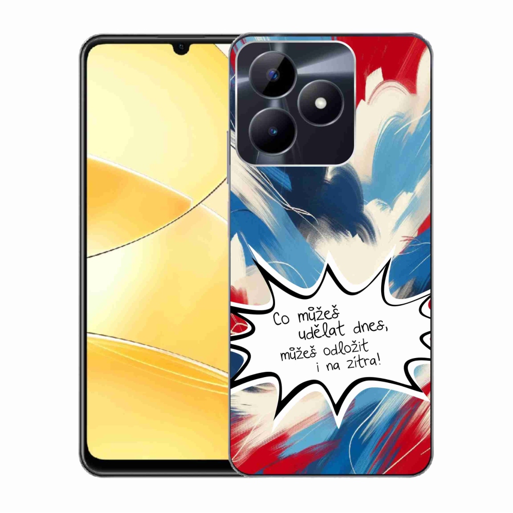 Gélový kryt mmCase na Realme C51/C53 - vtipný text 9 biele pozadie