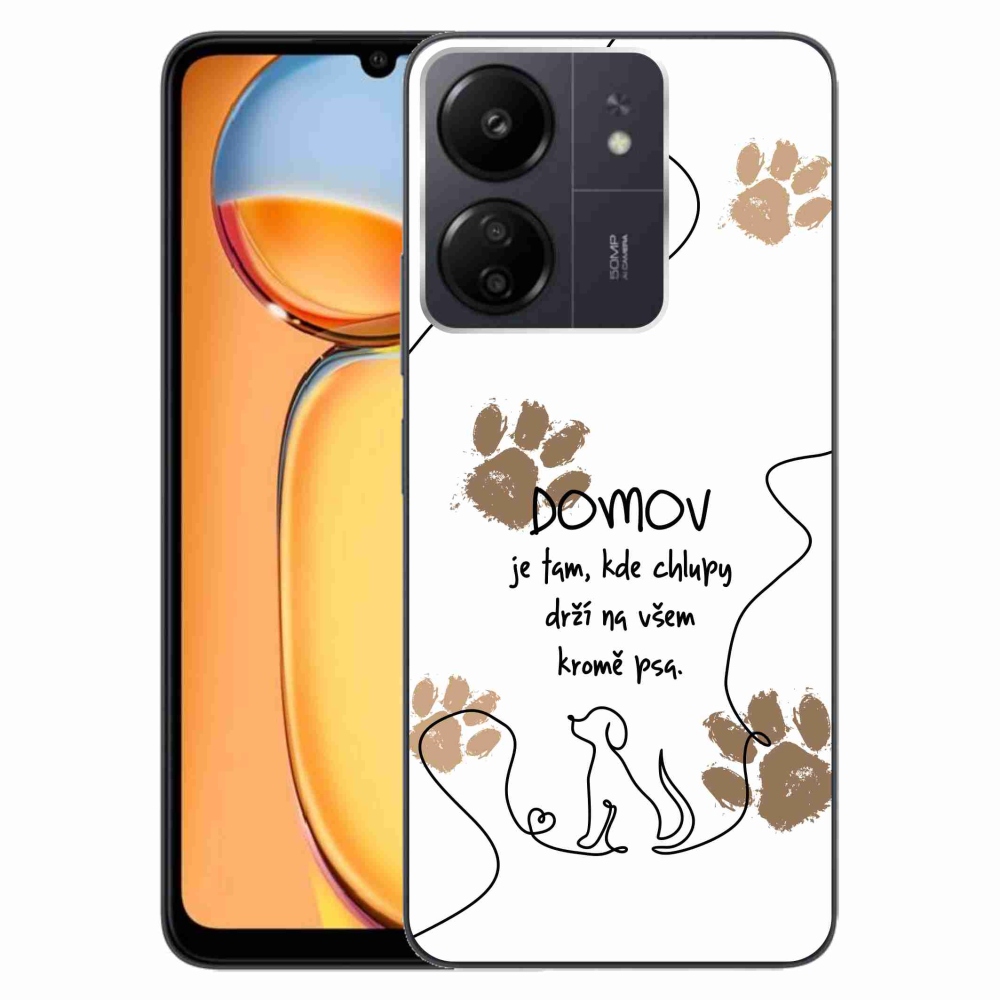 Gélový kryt mmCase na Xiaomi Poco C65/Redmi 13C - psí motív biele pozadie