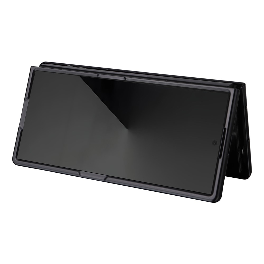 Leather plastový obal potiahnutý umelou kožou na Samsung Galaxy Z Fold7 5G - čierny