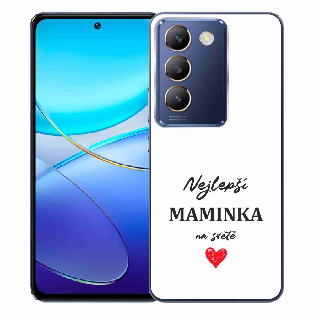 Gélový kryt mmCase na Vivo V40 SE 4G/5G - najlepšia mamička 1 biele pozadie