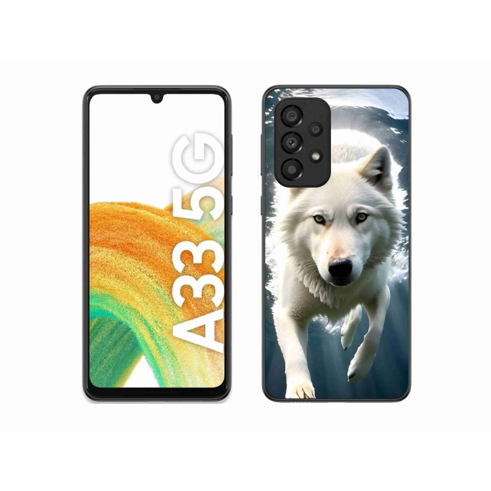 Gélový kryt mmCase na Samsung Galaxy A33 5G - biely vlk