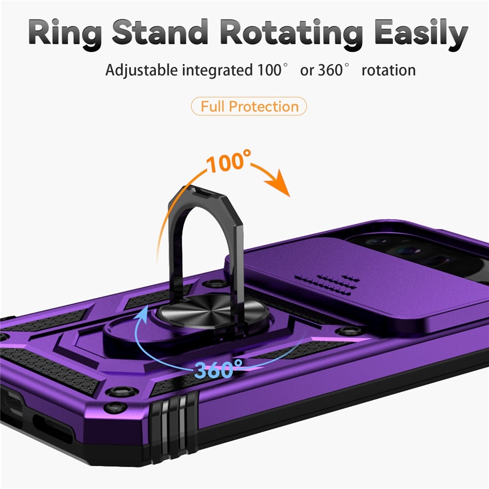 Ring odolný kryt na Google Pixel 10 Pro XL/Pixel 9 Pro XL - fialový