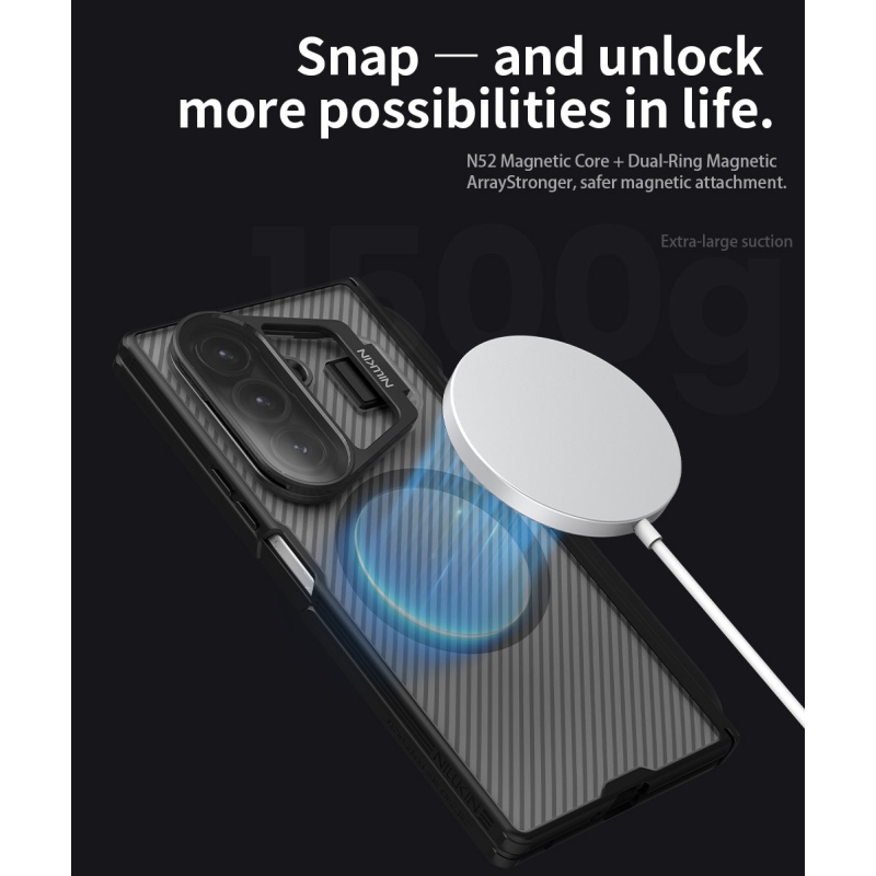 Nillkin CamShield Prop Magnetic Pen Slot Zadný kryt pre Samsung Galaxy Z Fold 7 Transparent Black