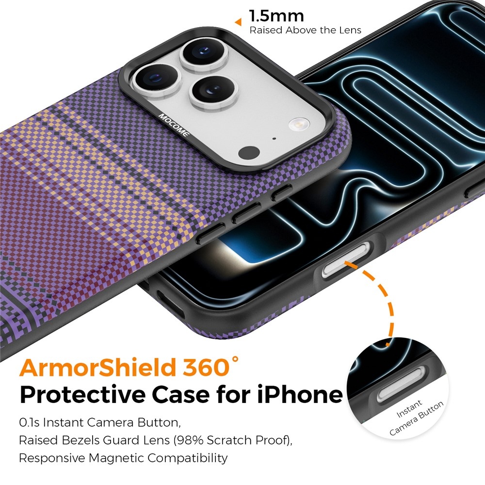 Rainbow odolný kryt s MagSafe na iPhone 18 Pro Max - fialový