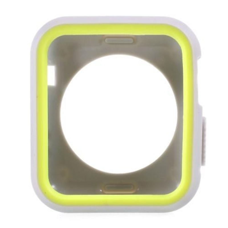 Rámovaný gélový obal na Apple Watch 42mm - biely / zelený