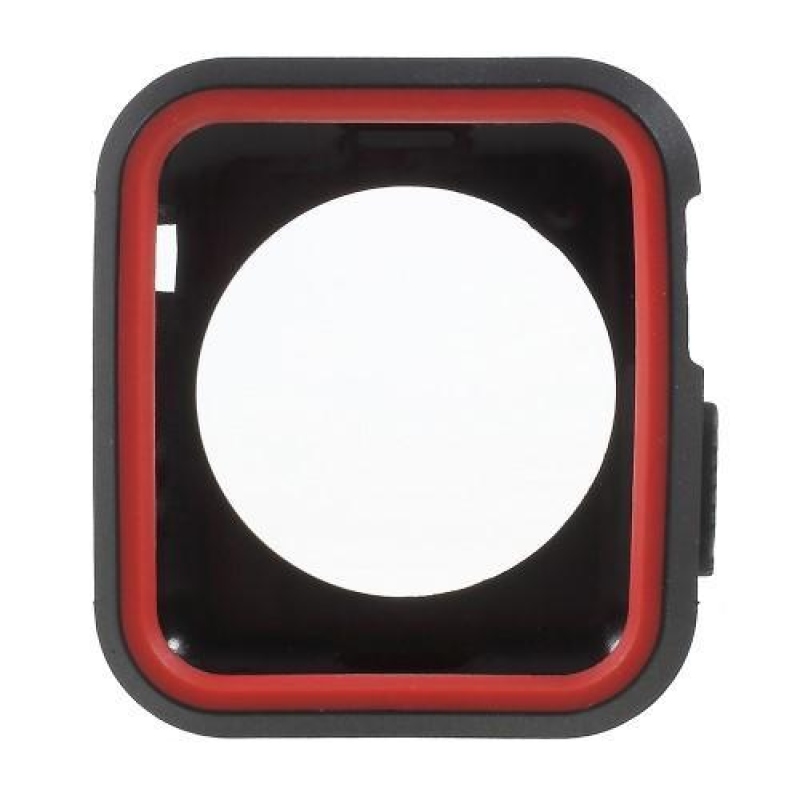 Rámovaný gélový obal na Apple Watch 42mm - čierny / červený