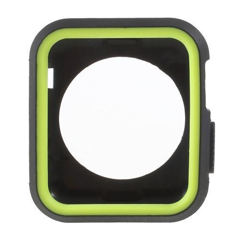 Rámovaný gélový obal na Apple Watch 42mm - čierny / zelený