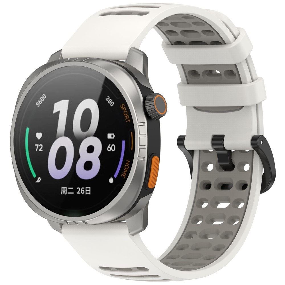 Rang silikónový remienok 22mm na Xiaomi Watch S4 47mm - biely/sivý