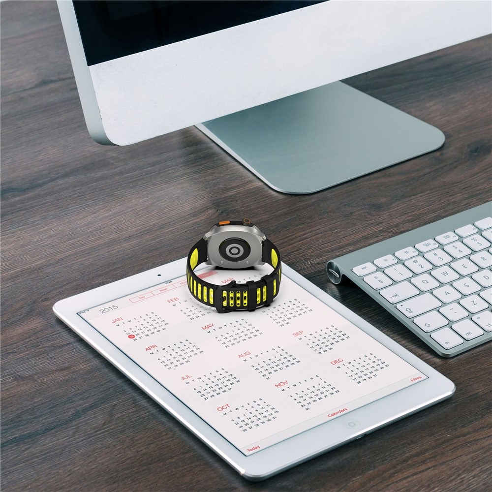 Rang silikónový remienok 22mm na Xiaomi Watch S4 47mm - čierny/žltý