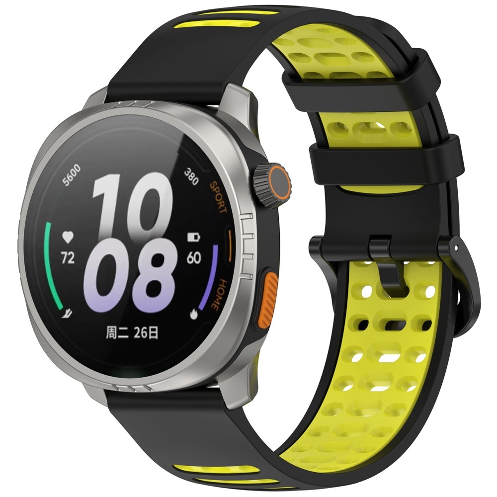 Rang silikónový remienok 22mm na Xiaomi Watch S4 47mm - čierny/žltý