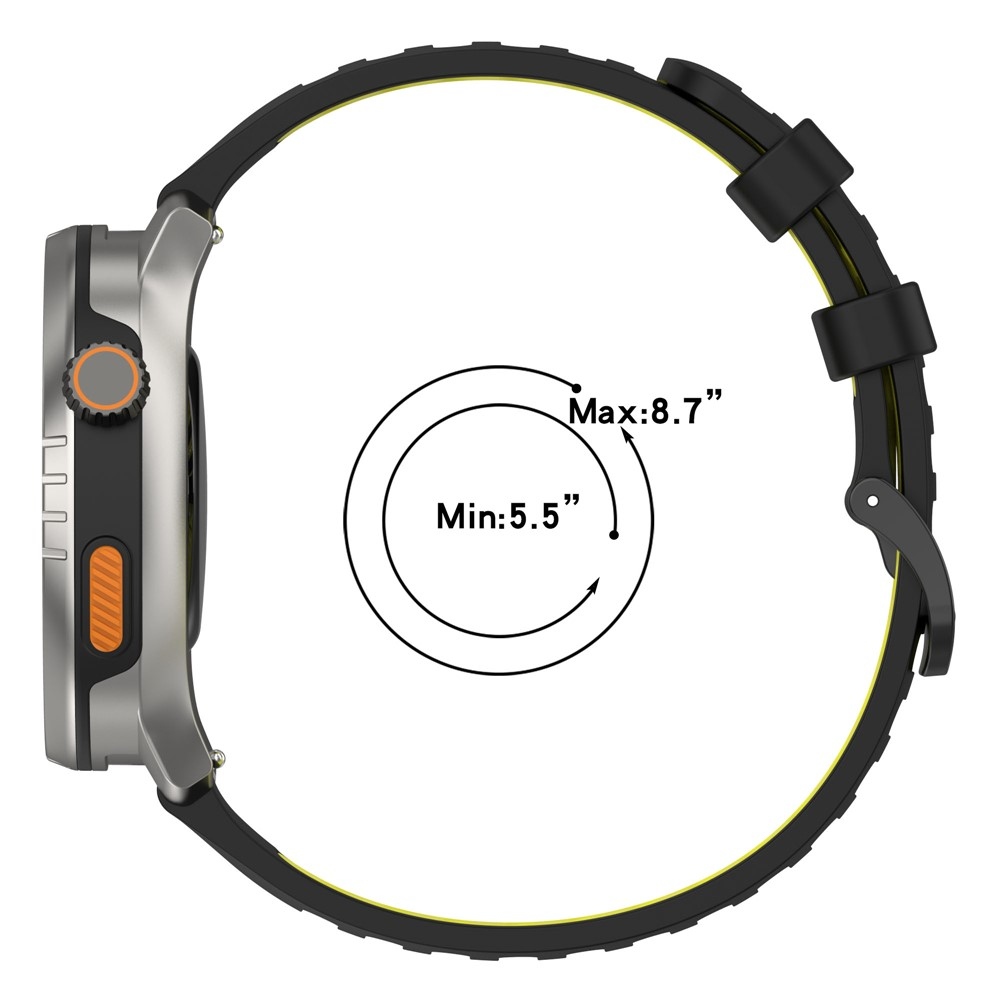 Rang silikónový remienok 22mm na Xiaomi Watch S4 47mm - čierny/žltý