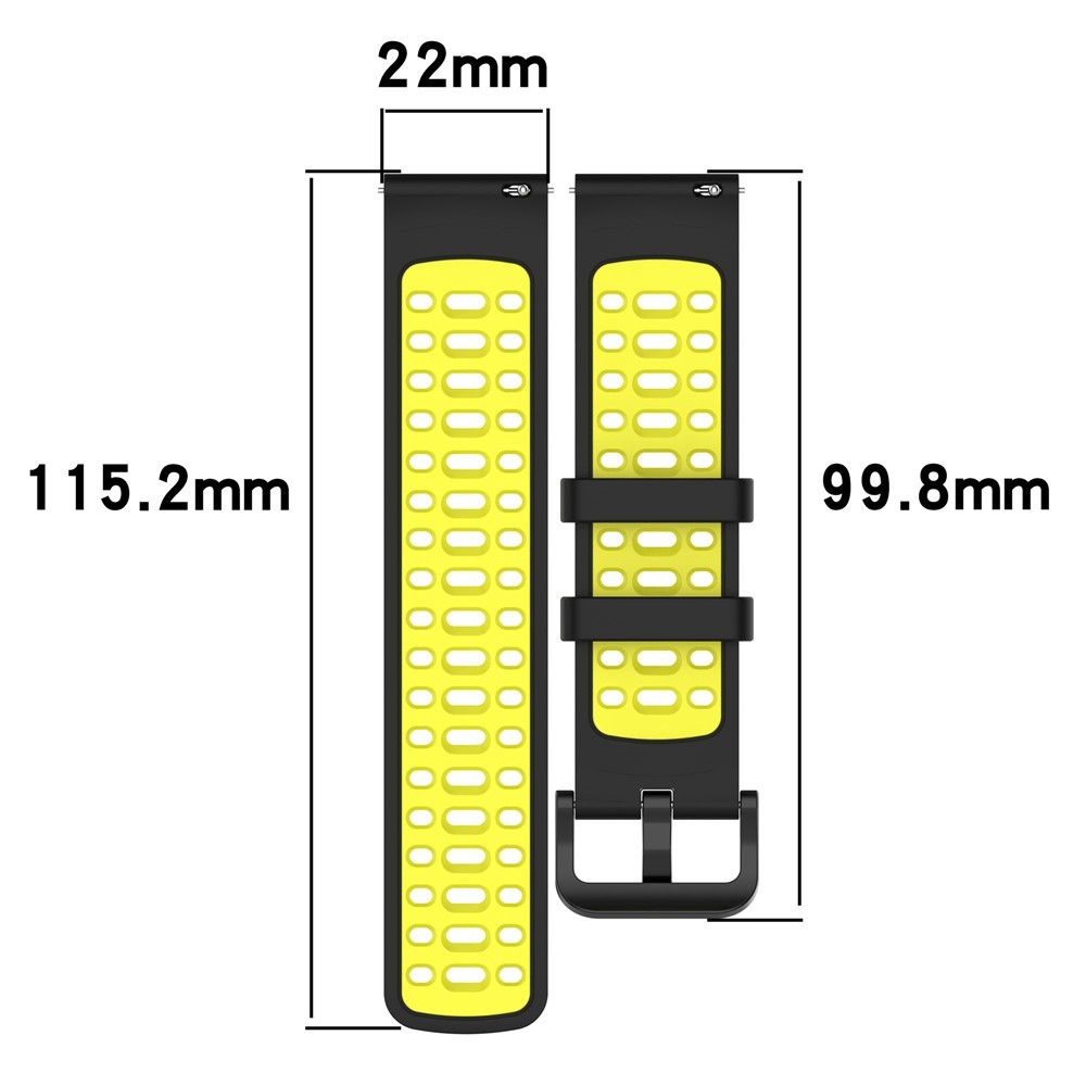 Rang silikónový remienok 22mm na Xiaomi Watch S4 47mm - čierny/žltý