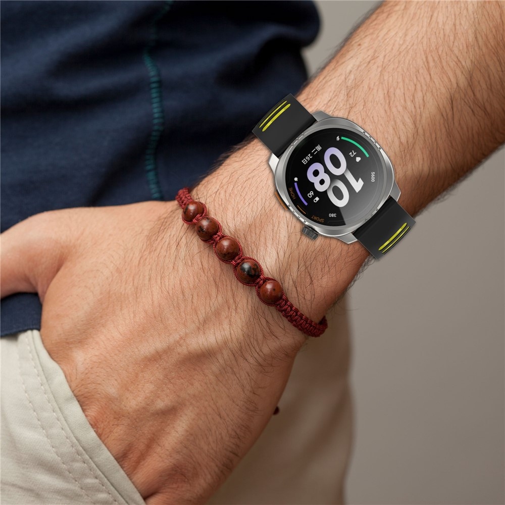 Rang silikónový remienok 22mm na Xiaomi Watch S4 47mm - čierny/žltý