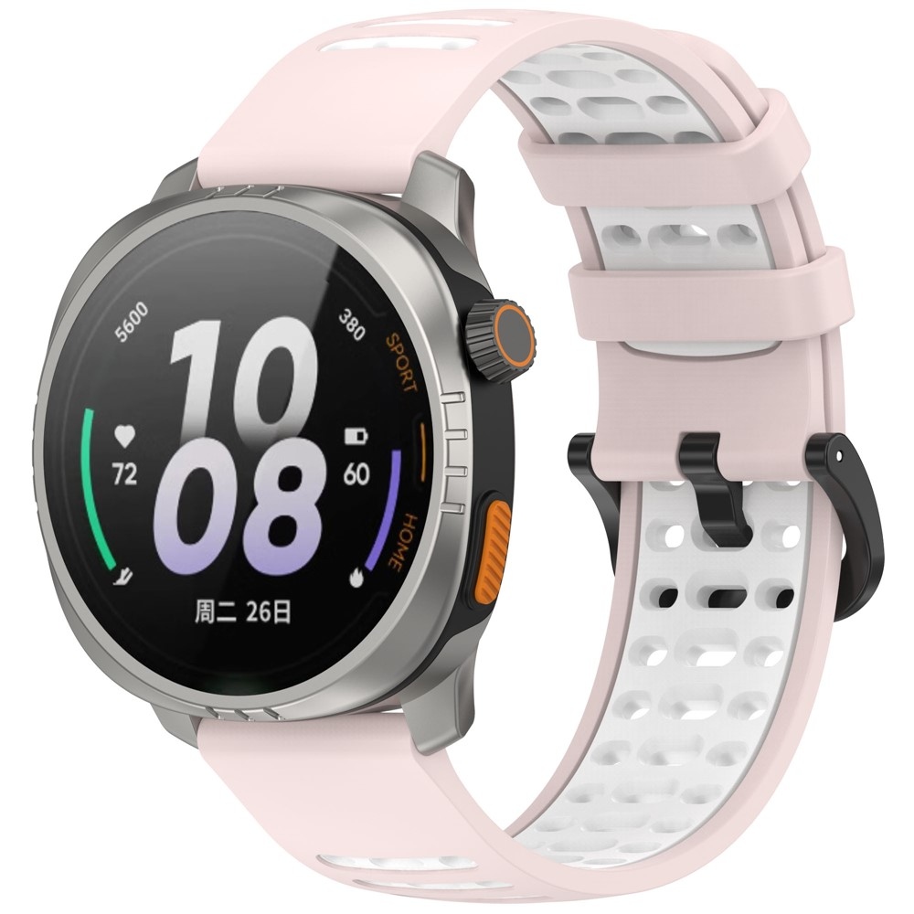 Rang silikónový remienok 22mm na Xiaomi Watch S4 47mm - ružový/biely