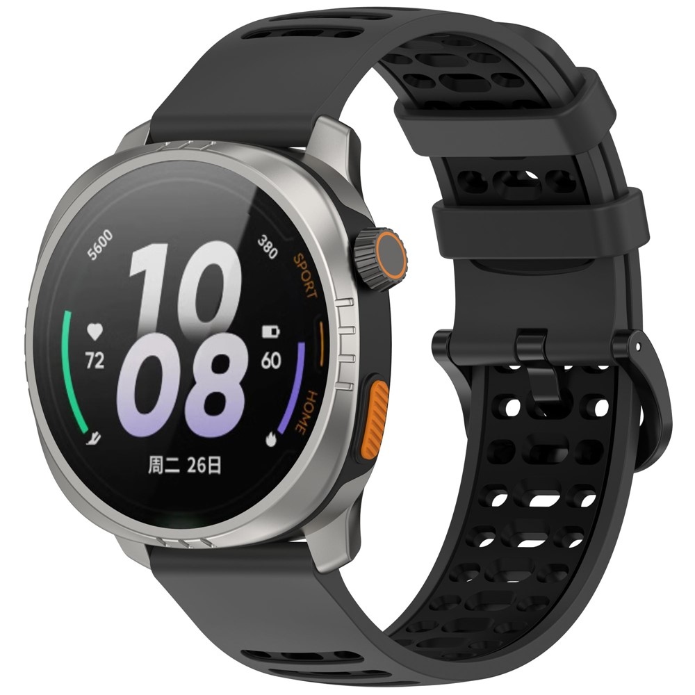 Rang silikónový remienok 22mm na Xiaomi Watch S4 47mm - šedý/čierny