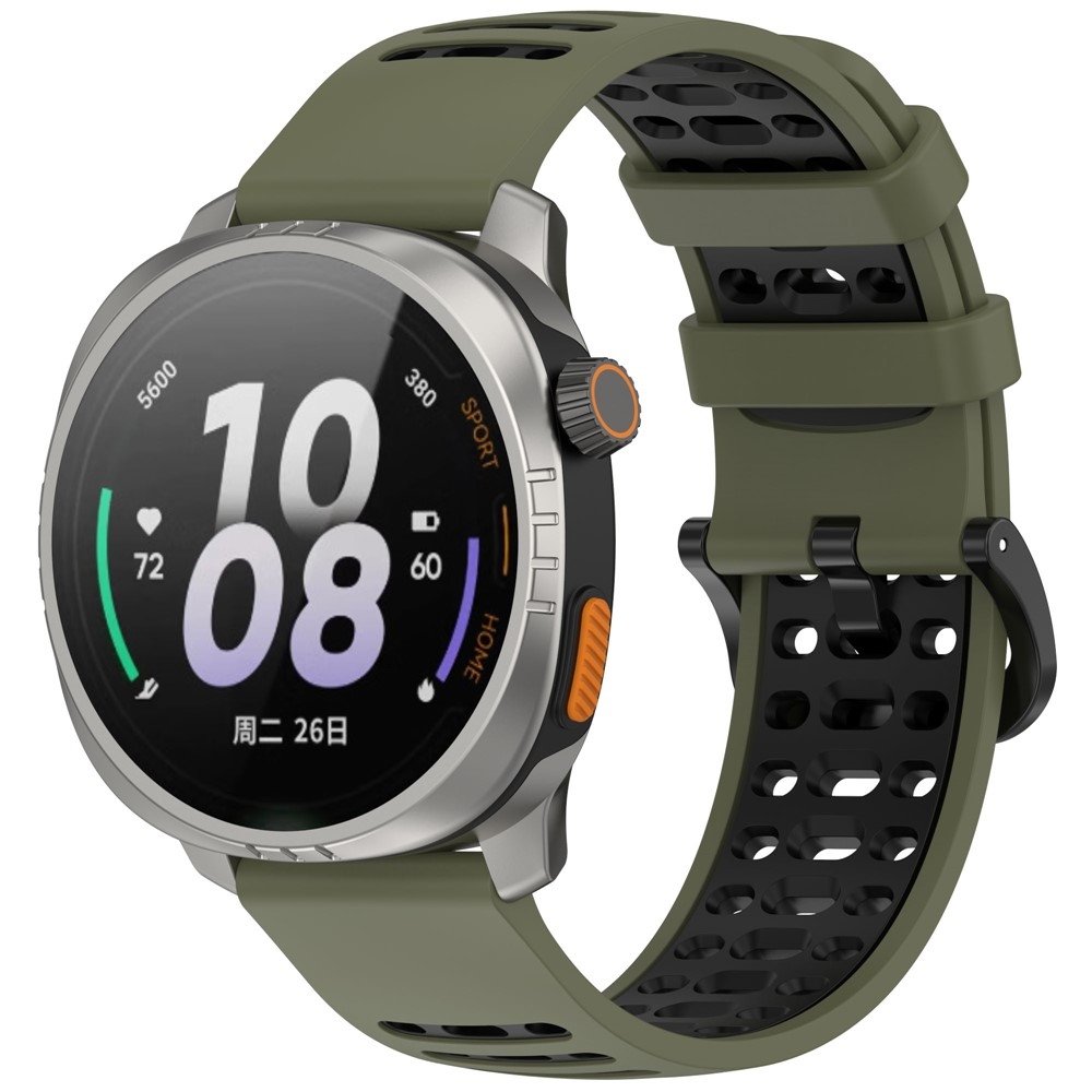 Rang silikónový remienok 22mm na Xiaomi Watch S4 47mm - zelený/čierny