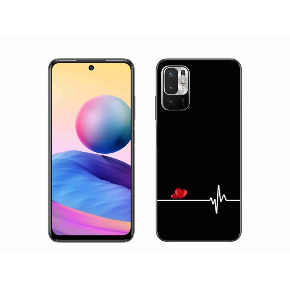 Gélový kryt mmCase na Xiaomi Redmi Note 10 5G - srdce a tep čierne pozadie