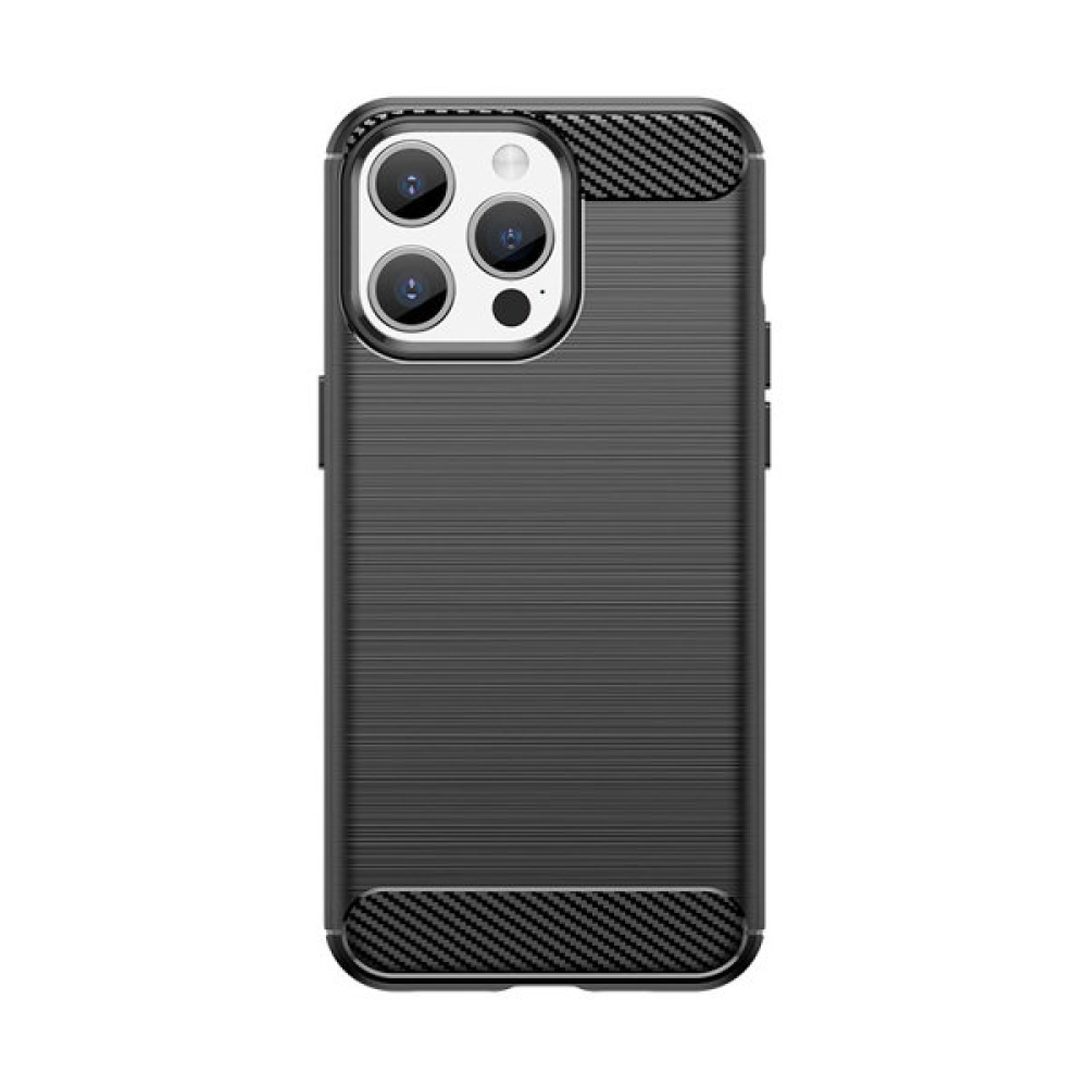 Carbon odolný gélový obal na iPhone 15 Pro Max - čierny