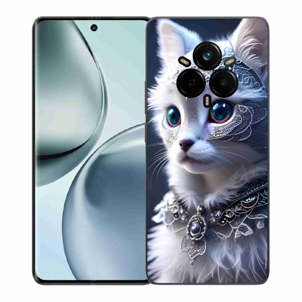 Gélový kryt mmCase na Realme 14 Pro+ 5G - biela mačka