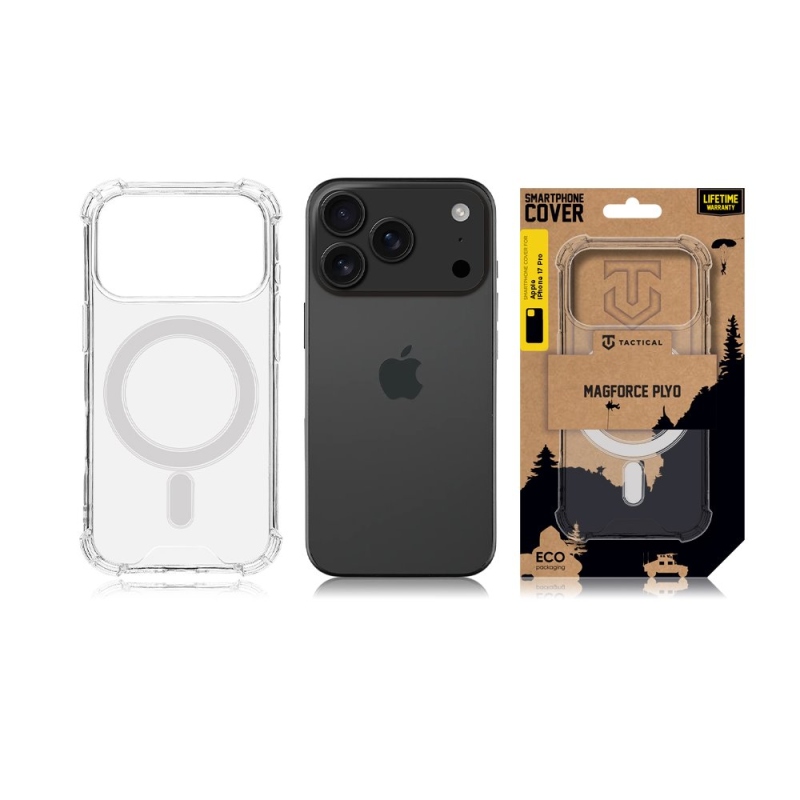 Taktický kryt MagForce Plyo pre Apple iPhone 17 Pro Transparent