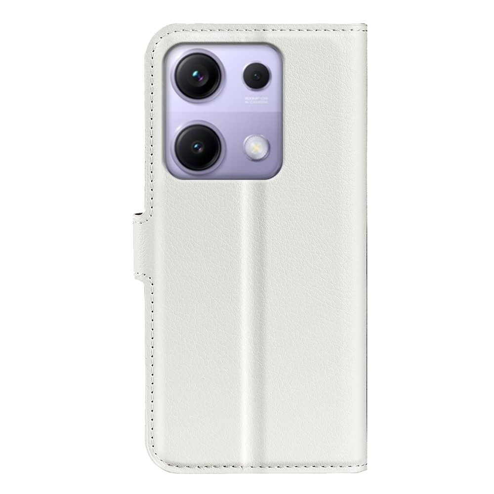 Litchi knižkové púzdro na Xiaomi Redmi Note 14S - biele